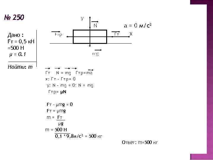 Дано m 3 2 1 n. N+Fтр+fт =ma. Ma=fт-Fтр. A=Fтр/m. Fтр=м*n n=m?.