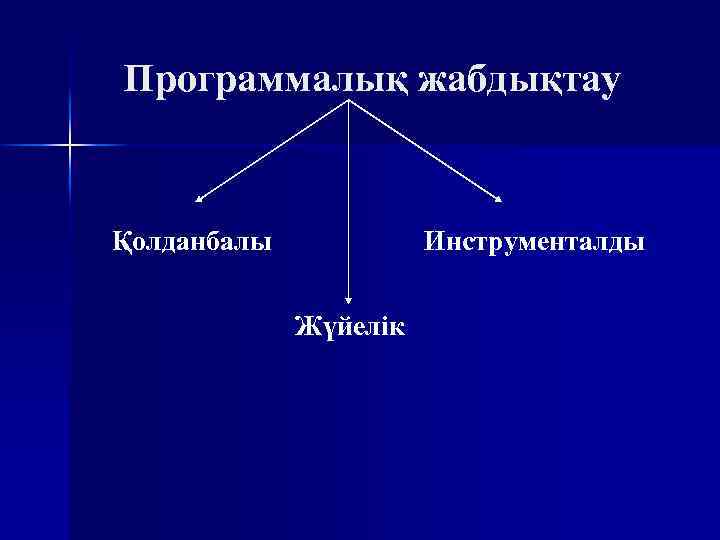 Программалық жабдықтау Қолданбалы Инструменталды Жүйелік 