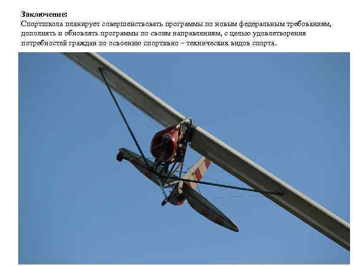 Заключение: Спортшкола планирует совершенствовать программы по новым федеральным требованиям, дополнять и обновлять программы по
