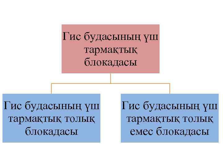Гис будасының үш тармақтық блокадасы Гис будасының үш тармақтық толық емес блокадасы 