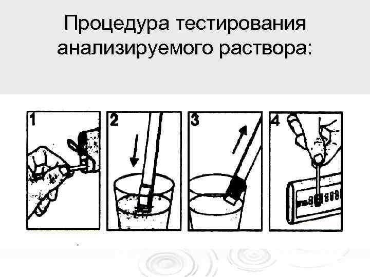 Процедура тестирования анализируемого раствора: 