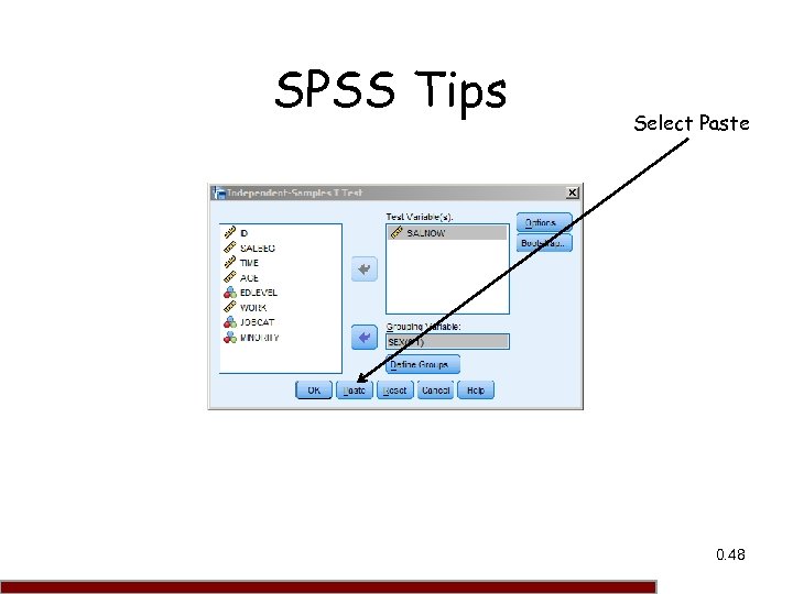 SPSS Tips Select Paste 0. 48 48 