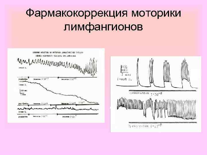 Фармакокоррекция моторики лимфангионов 