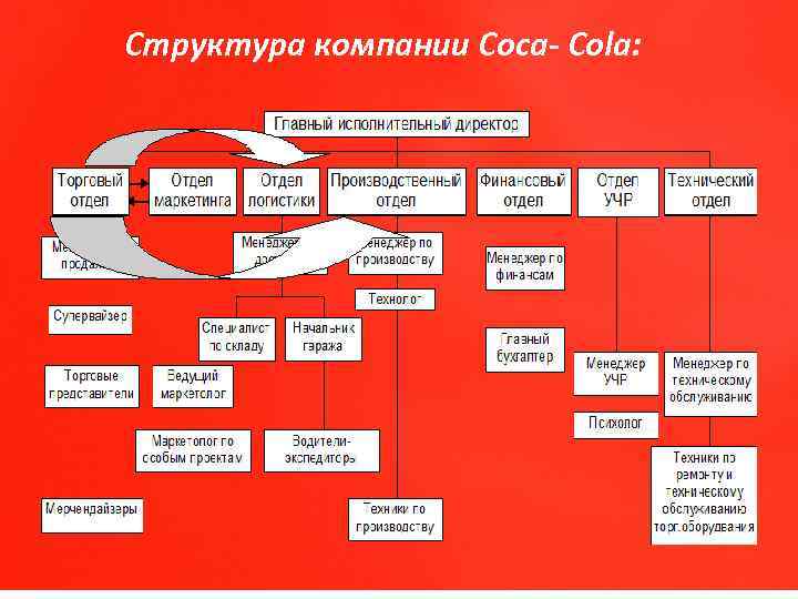 Структура компании Coca- Cola: 