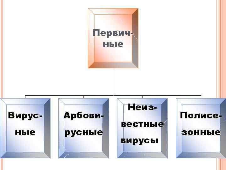 Первичные Вирус- Арбови- ные русные Неизвестные вирусы Полисезонные 