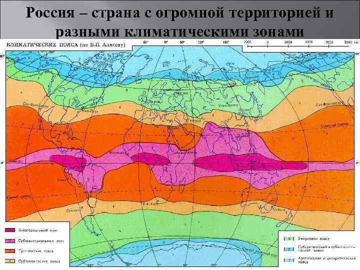 Россия – страна с огромной территорией и разными климатическими зонами 