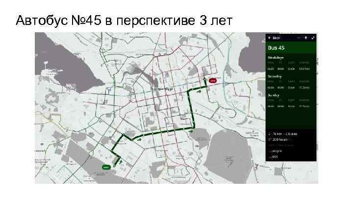 Автобус № 45 в перспективе 3 лет 