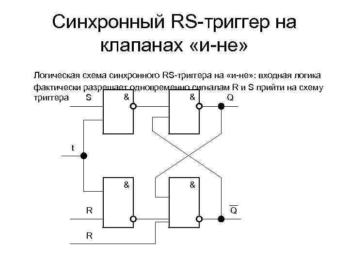 Триггер схема. Схема синхронного RS триггера на элементах и-не. Схема асинхронного РС триггера.