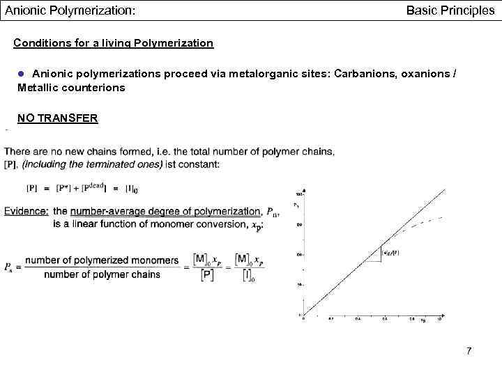 Anionic Polymerization: Basic Principles Conditions for a living Polymerization ● Anionic polymerizations proceed via