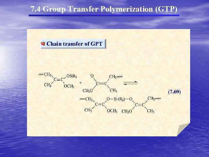 7. 4 Group Transfer Polymerization (GTP) Chain transfer of GPT (7. 69) 