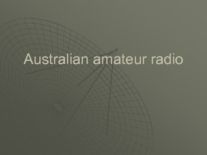 Australian amateur radio 