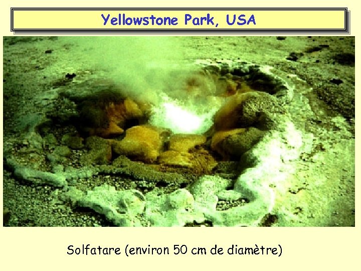 Yellowstone Park, USA Solfatare (environ 50 cm de diamètre) 