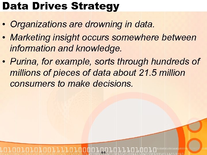 Data Drives Strategy • Organizations are drowning in data. • Marketing insight occurs somewhere