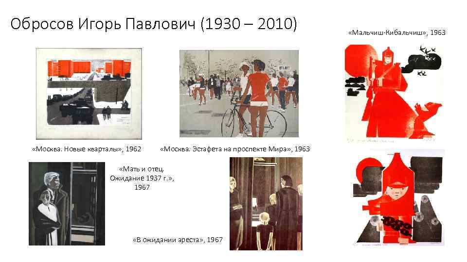 Обросов Игорь Павлович (1930 – 2010) «Москва. Новые кварталы» , 1962 «Москва. Эстафета на