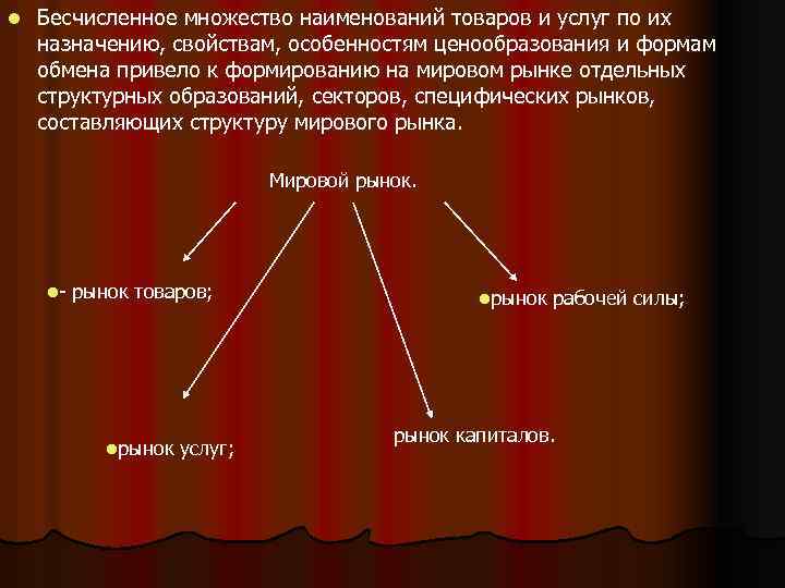 l Бесчисленное множество наименований товаров и услуг по их назначению, свойствам, особенностям ценообразования и