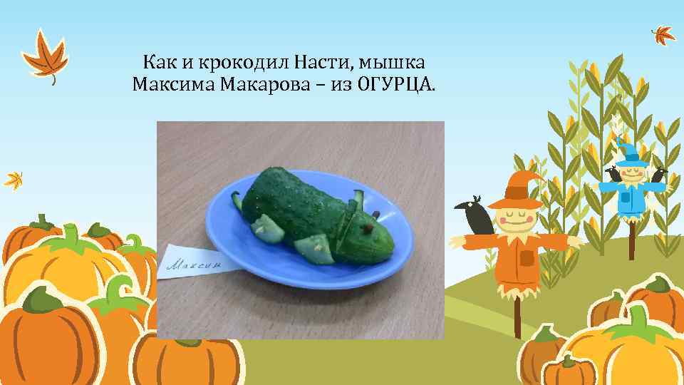 Как и крокодил Насти, мышка Максима Макарова – из ОГУРЦА. 