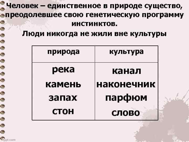 Человек – единственное в природе существо, преодолевшее свою генетическую программу инстинктов. Люди никогда не