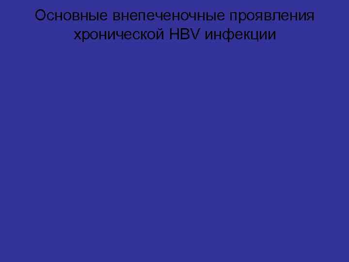 Основные внепеченочные проявления хронической HBV инфекции 