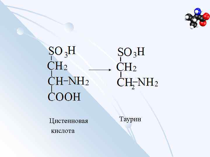 2 Цистеиновая кислота Таурин 