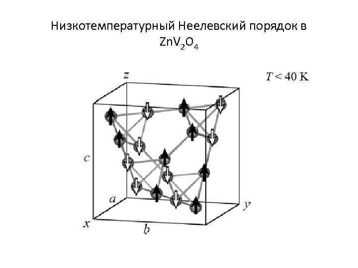 Низкотемпературный Неелевский порядок в Zn. V 2 O 4 T < 40 K 