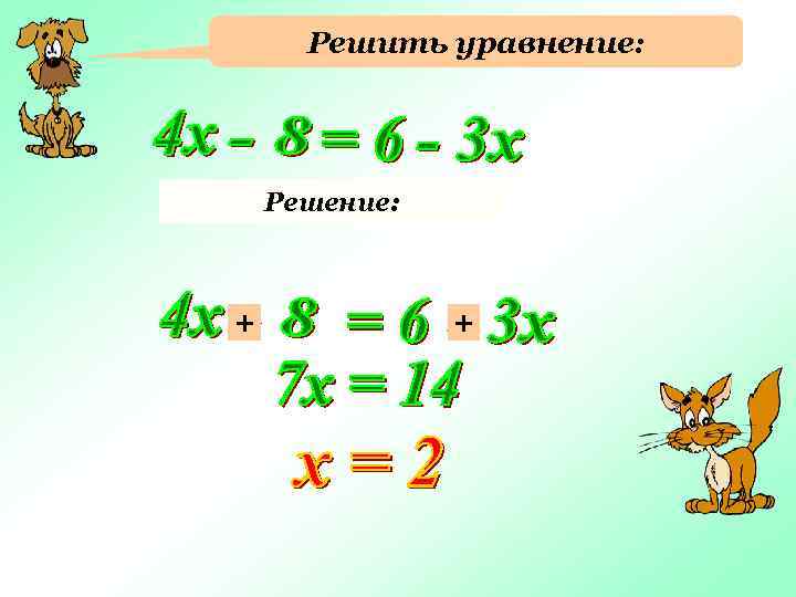 Решить уравнение: Решение: + + 