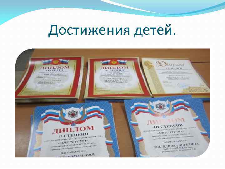 Достижения детей. 