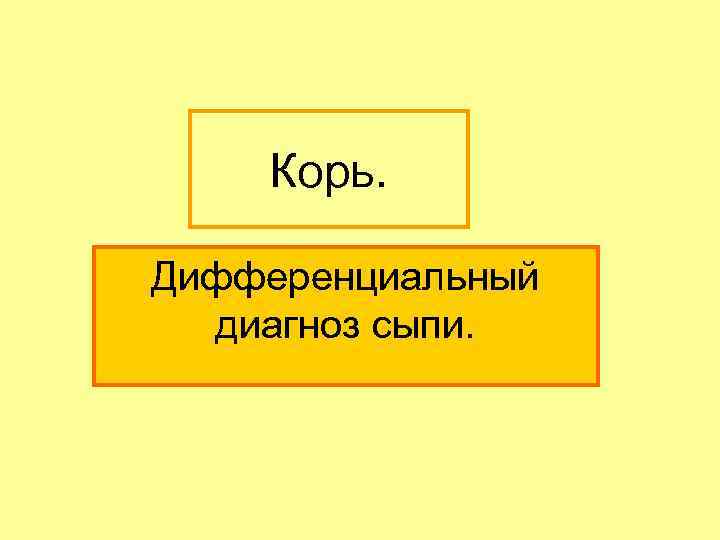 Корь. Дифференциальный диагноз сыпи. 