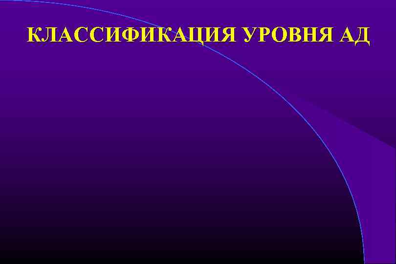 КЛАССИФИКАЦИЯ УРОВНЯ АД 
