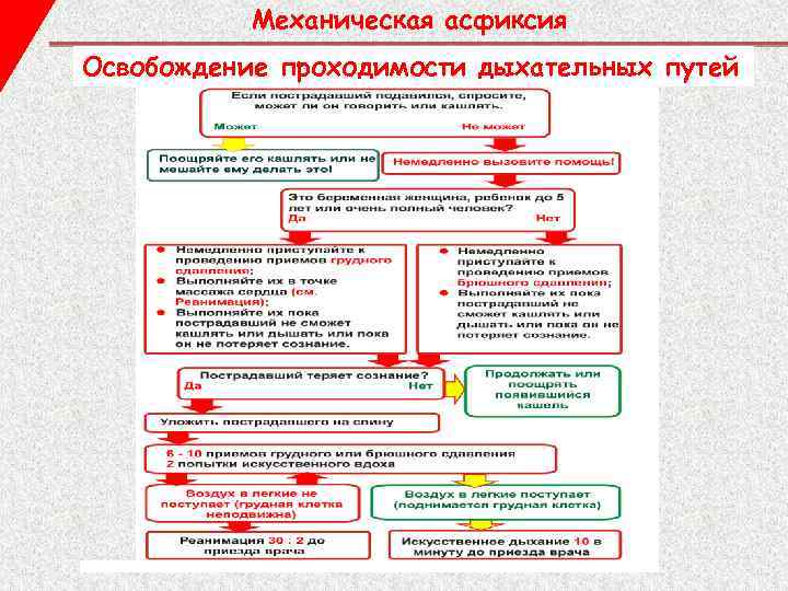 Механическая асфиксия Освобождение проходимости дыхательных путей 