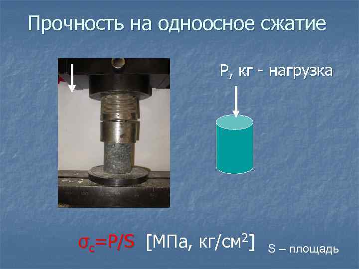 Определение прочности при сжатии