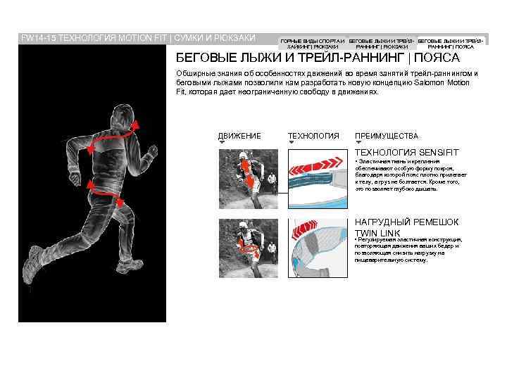 FW 14 -15 ТЕХНОЛОГИЯ MOTION FIT | СУМКИ И РЮКЗАКИ ГОРНЫЕ ВИДЫ СПОРТА И