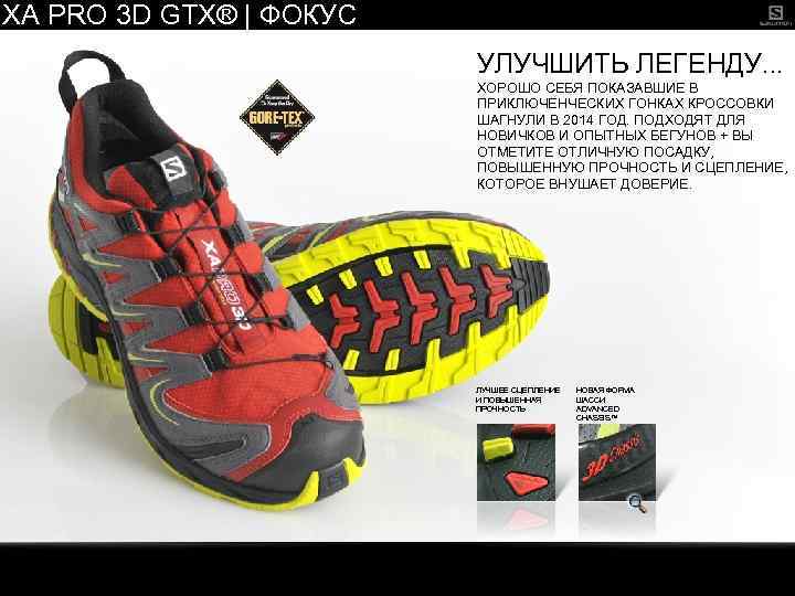 XA PRO 3 D GTX® | ФОКУС УЛУЧШИТЬ ЛЕГЕНДУ. . . ХОРОШО СЕБЯ ПОКАЗАВШИЕ