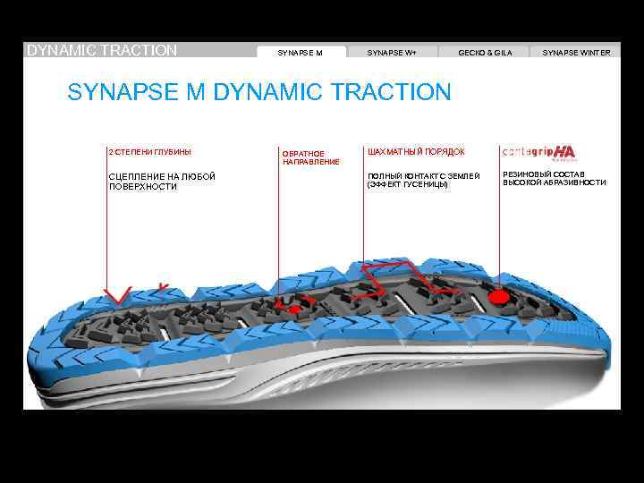 DYNAMIC TRACTION SYNAPSE M SYNAPSE W+ GECKO & GILA SYNAPSE WINTER SYNAPSE M DYNAMIC