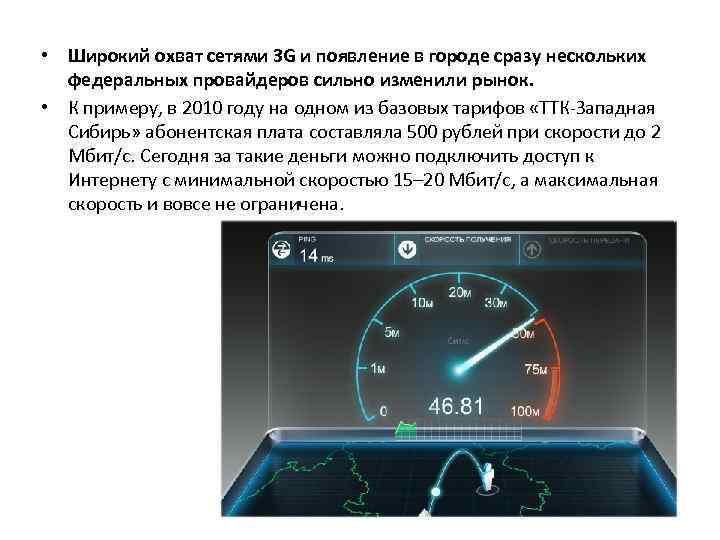  • Широкий охват сетями 3 G и появление в городе сразу нескольких федеральных