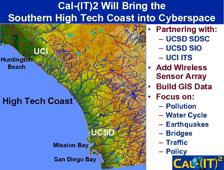Cal-(IT)2 Will Bring the Southern High Tech Coast into Cyberspace • Partnering with: –
