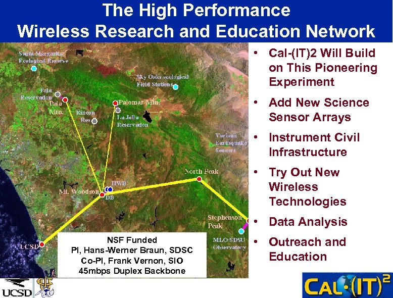 The High Performance Wireless Research and Education Network • Cal-(IT)2 Will Build on This