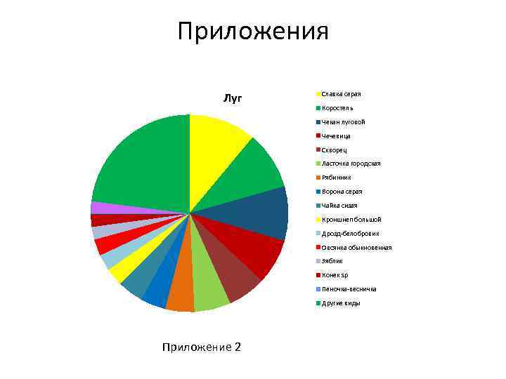 Приложения Луг Славка серая Коростель Чекан луговой Чечевица Скворец Ласточка городская Рябинник Ворона серая