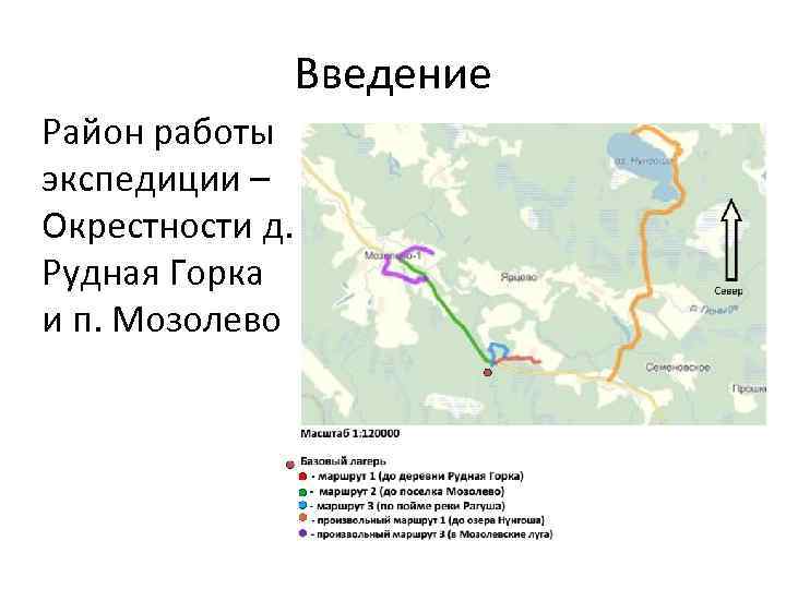 Введение Район работы экспедиции – Окрестности д. Рудная Горка и п. Мозолево 