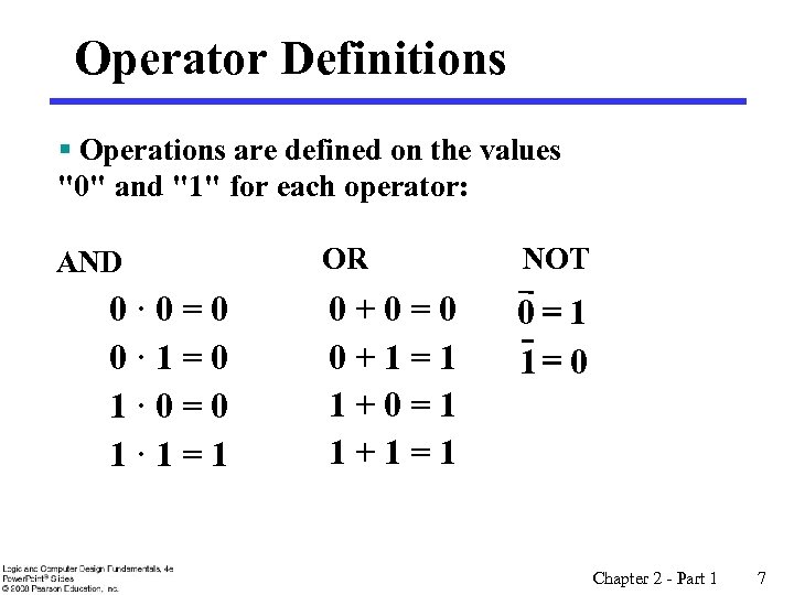 Operator Definitions § Operations are defined on the values 