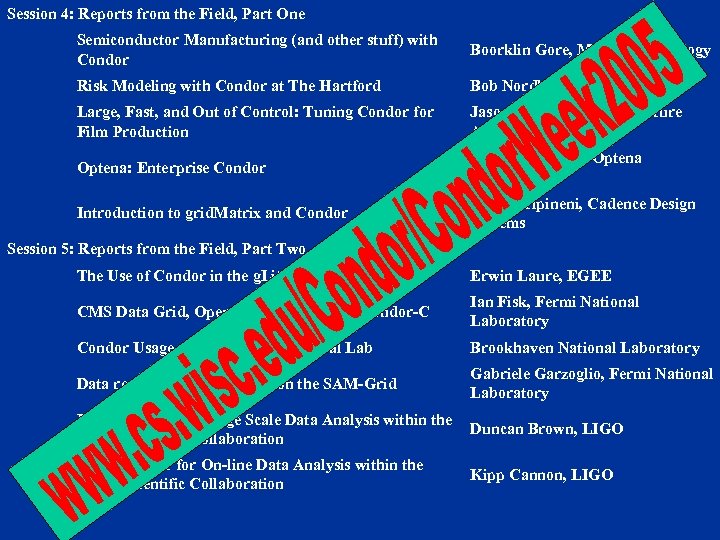 Session 4: Reports from the Field, Part One Semiconductor Manufacturing (and other stuff) with