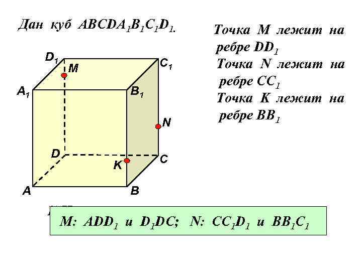 Дан куб АВСDA 1 B 1 C 1 D 1. D 1 С 1