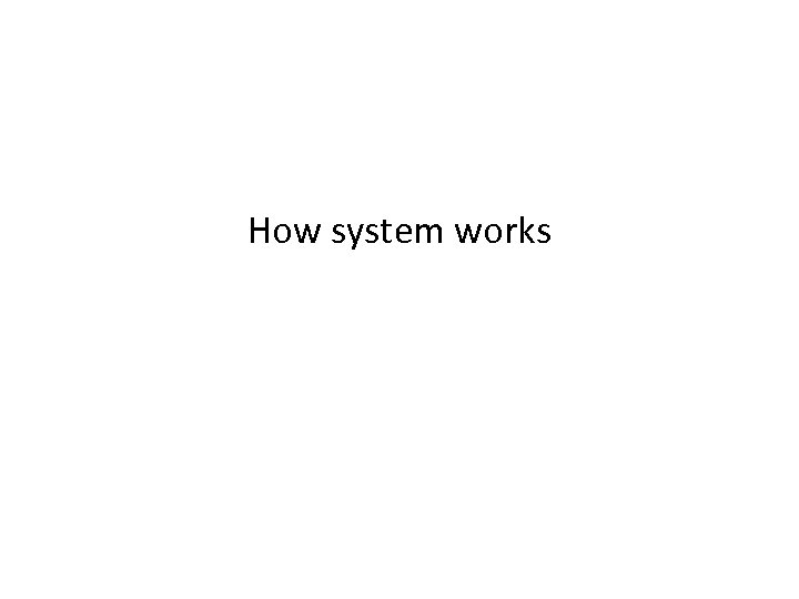 How system works 