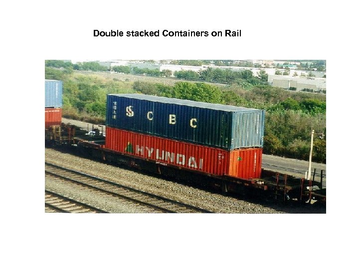 Double stacked Containers on Rail 