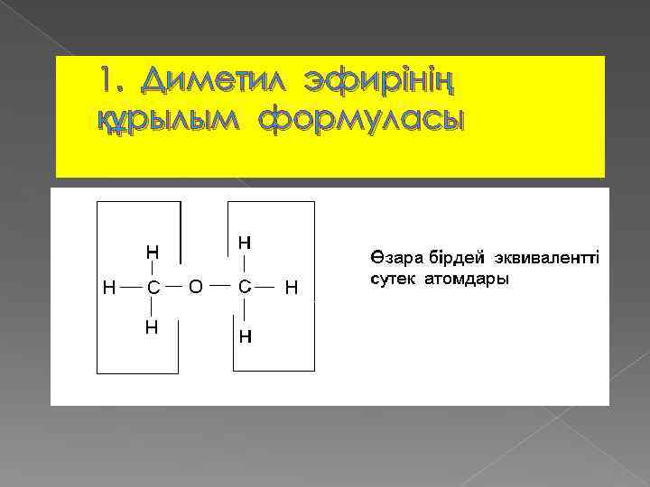 1. Диметил эфирінің құрылым формуласы 