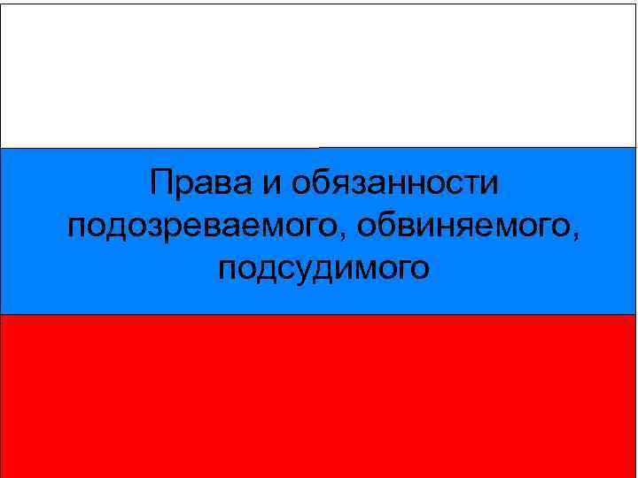 Права и обязанности подозреваемого, обвиняемого, подсудимого 