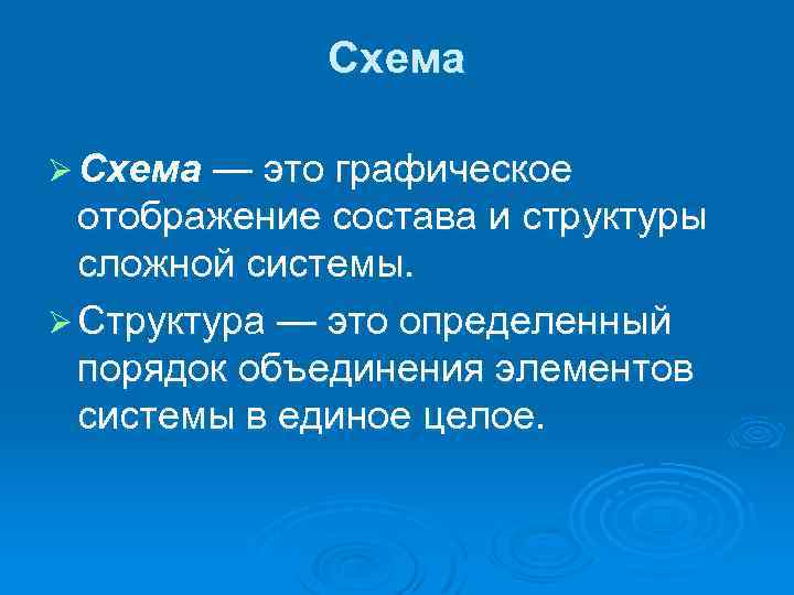 Схема Ø Схема — это графическое отображение состава и структуры сложной системы. Ø Структура