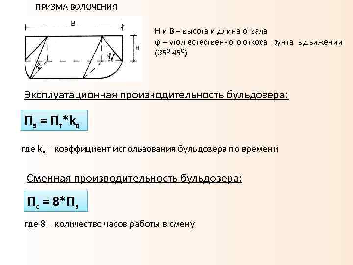 Вместимость отвала. Призма волочения бульдозера это. Как рассчитать объем Призмы волочения бульдозера. Объём Призмы волочения формула. Призма волочения бульдозера формула.