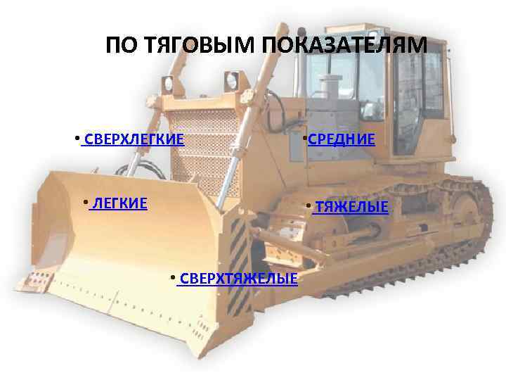 ПО ТЯГОВЫМ ПОКАЗАТЕЛЯМ • СВЕРХЛЕГКИЕ • СРЕДНИЕ • ТЯЖЕЛЫЕ • СВЕРХТЯЖЕЛЫЕ 