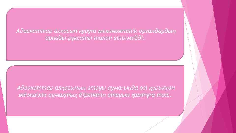  Адвокаттар алқасын құруға мемлекеттiк органдардың арнайы рұқсаты талап етiлмейдi. Адвокаттар алқасының атауы аумағында