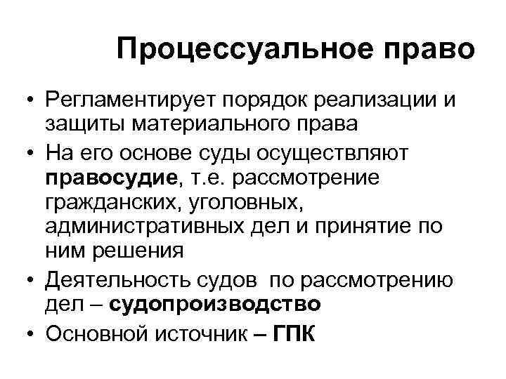 План на тему процессуальное право